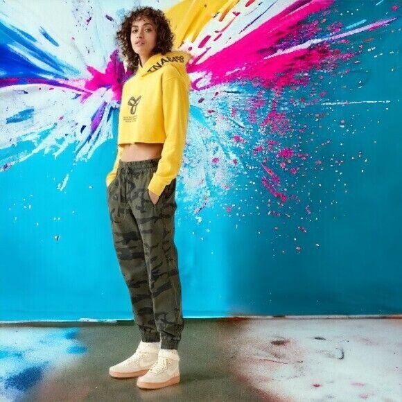 TNA Aritzia Alix Jogger Pants Green Camouflage Cotton-twill Women's Size S - Picture 2 of 11